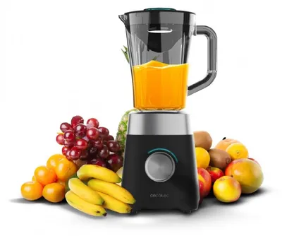 Produktbild von Cecotec Power Black Titanium 1300 MAX, Tischplatten-Mixer, 1,5 l, Pulsfunktion, Eis-Crusher, 1300 W, Schwarz, Grau