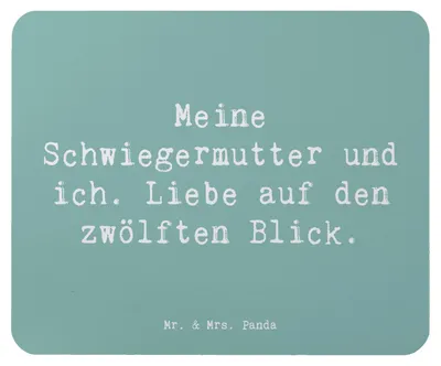 Produktbild von Mr. & Mrs. Panda Mauspad Spruch Schwiegermutter Liebe - Meeresbrise - Geschenk, Geschenke, Schwiegereltern, pc mausunterlage, Beziehung, Zuneigung, Handarbeit, mousematte