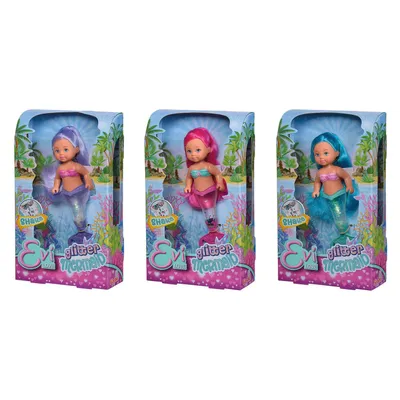 Image de Simba Toys Evi Love Sirene Paillettes Asst, Mini poupée, ...