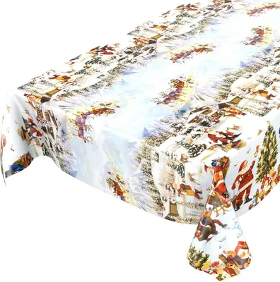 Produktbild von Wachstuchtischdecke für Weihnachten 220x140cm abwaschbar und wasserabweisend