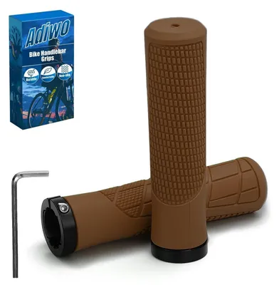 Productafbeelding van Fiets handvatten, ergonomisch, universeel, 22,2 mm, bruin, antislip, TPE-rubber