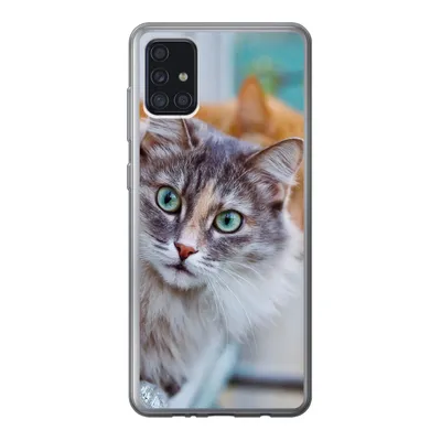 Produktbild von MuchoWow® Handyhülle Schutzhülle Hülle für Samsung Galaxy A52 5G Katze - Fenster - Katzen Silikon Softcase Handy Hülle - Umschlag