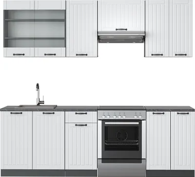 Obrázek produktu pro Kuchyňský kout Vicco Fame-Line Bílý venkovský dům/antracit 240 cm bez pracovní desky, Model 36155