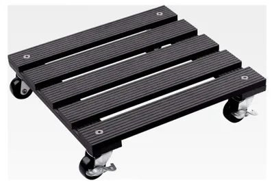 Produktbild von WPC-Pflanzenroller 300 x 300 mm - 60 kg Tragkraft - Anthrazit - PP-Räder - Feststeller - Witterungsbeständig