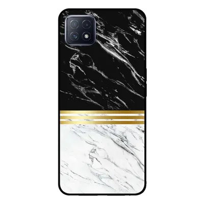 Zdjęcie produktu dla Smartphonica Etui na telefon do OPPO A53 5G / A72 5G / A73 5G marmurowy wygląd - marmurowe etui na tylną okładkę - Czarny Biały