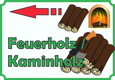 Produktbild von Verkaufsschild Schild Feuerholz links A1 (594x841mm)