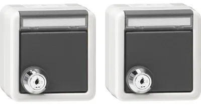 Produktbild von Gira Set 2 Schutzkontakt Steckdosen mit Klappdeckel und Schloss