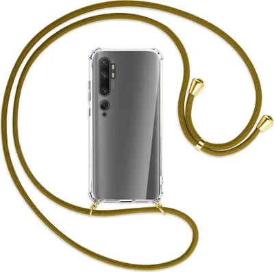 Produktbild von Handykette Backcover-Schutzhülle mit Band (Metall goldfarben) für Xiaomi Mi Note 10 (Pro) - khaki