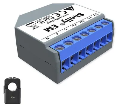 Obrázok produktu pre Merač energie a ovládanie stýkačov Shelly EM WiFi