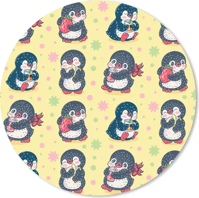 Produktbild von MuchoWow® Mauspad Mousepad Erdbeere - Gestaltung - Pinguin 40x40 cm - Mousepads - Maus Mat - Pad - Mausunterlage - Schreibtisch Accessoires