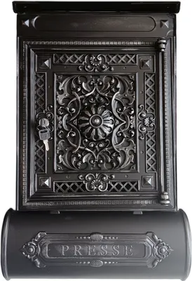 Produktbild von LUXUS ALUGUSS Massiver Briefkasten - Antik Schwarz Retro Vintage Zeitungsrolle - Wetterfest und Nostalgisch im Landhausstil - Hochwertiges Unikat aus Aluminiumguss - Farbe: Schwarz-Silber
