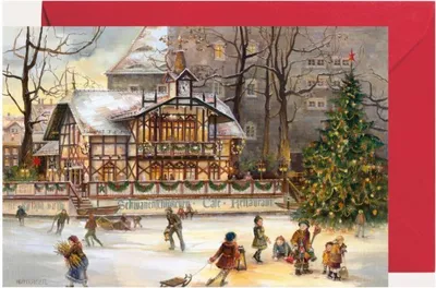 Produktbild von Miniadventskalender Schwanenschlösschen als Grußkarte, Freiberg