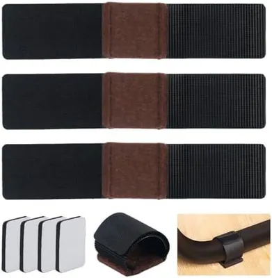 Produktbild von 48 Stück Bodenschoner für Stühle Set, Klettverschluss Stuhlgleiter Filzgleiter für Freischwinger, Stuhlbein Bodenschoner, Parkettschoner, für Stuhl Rutschfestigkeit und Lärmreduzierung