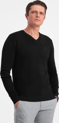 Obrázek produktu pro Ombre Clothing Pánský klasický svetr Launcebuz černá L