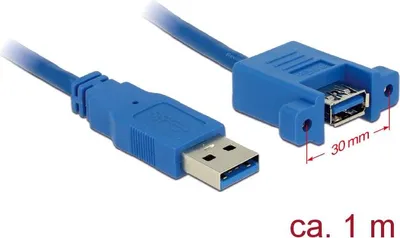 Produktbild von DELOCK USB3.0 Kabel A -> A St/Bu 1.00m Einbau