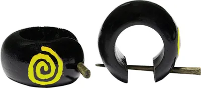Produktbild von Holzohrstecker mit Spirale Farbe - Gelb