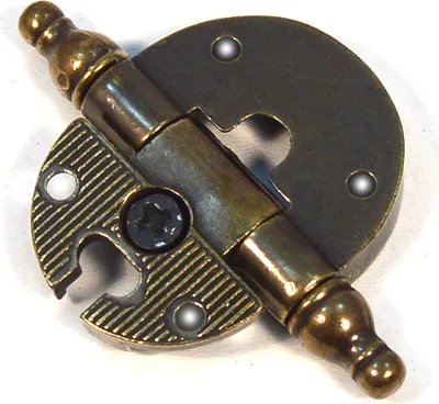 Produktbild von 8 Stück IHC Scharnier mit Zierkopf Küche, Kleiderschrank Tür-Scharnier Bronze Höhe: 35mm