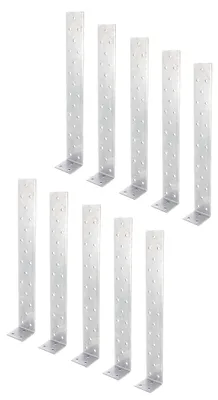 Immagine prodotto di Alberts 855734 Ancoraggio piatto in acciaio per calcestruzzo, zincato sendzimir, 285 x 40 x 40 mm, set da 10