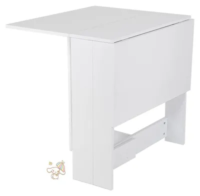 Zdjęcie produktu dla Stół jadalny rozkładany z kółkami i półką, wymiary: 103 x 76 x 73,4 cm, kolor: biały