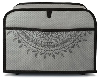 Produktbild von kwmobile Hülle für 2-Scheiben Toaster - Staubschutz Abdeckhaube - Toasterabdeckung in Grau Indische Sonne - 19 x 20,3 x 28 cm