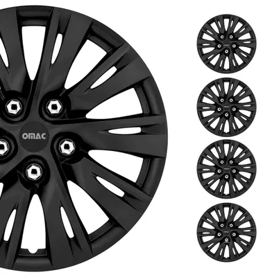 Produktbild von 16 Zoll Universal Radkappen Radblenden Radzierblenden Matte Schwarz ABS 4 Stück