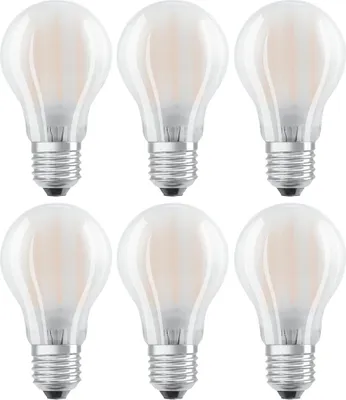 Produktbild von 6 x Osram LED Filament Leuchtmittel A60 Birnenform 4W = 40W E27 matt 470lm warmweiß 2700K