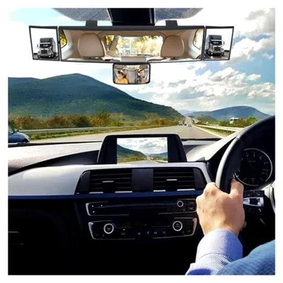 Produktbild von Großer Auto-Innenspiegel | Blendfreier Panorama-Rückspiegel mit Clip-Installation für sicheres Fahren