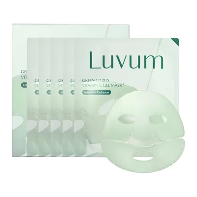 Image de LUVUM Green Citrus Vitamin C Gel Mask Plus 5 pièces - masque de nuit coréen en hydrogel au niacinamide