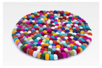 Produktbild von Runder Filzuntersetzer 22 cm Handarbeit Topfuntersetzer bunt