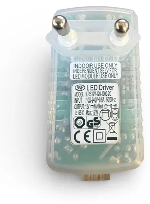 Produktbild von Sompex FW LPS12V-120-1000-2C LED Driver 12V 1A 12W Transparent EU Stecker Strich-Punkt Anschluss Netzteil
