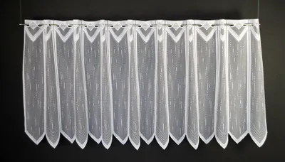 Produktbild von Gardinen Kranzusch Scheibengardine längs gestrichelt 60x1057,5 cm H/B Weiß Bistrogardine Vorhang Küche 1er Pack