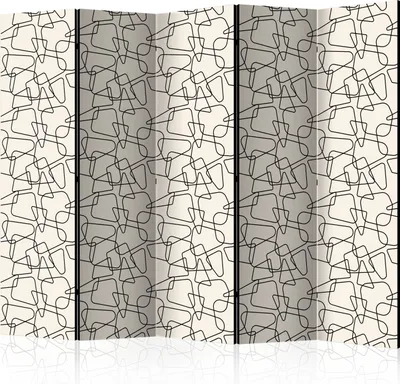 Produktbild von 5-teiliger Einseitiger Vlies Paravent - Rounded Geometry II 225x172 cm Muster f-C-0276-z-c