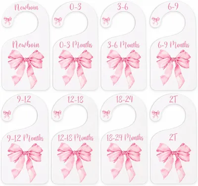 Productafbeelding van Baby kledingkastverdelers - Set van 8 - Papierveilig - Kledinglabels 0-24 maanden