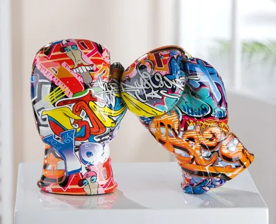Obrázok produktu pre Dekoratívny objekt Gilde, boxerské rukavice, street art, grafity, umelá živica, viacfarebný, balenie obsahuje 2 kusy. Výška: 17,00 cm, šírka: 26,00 cm, hĺbka: 11,00 cm. Číslo produktu: 37623