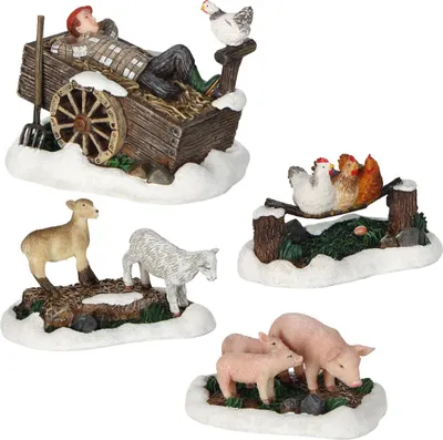 Produktbild von Weihnachtsbaum Bauernhof Szenerie 4 Stück