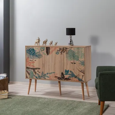 Produktbild von Skye Decor, Mega - 730, Konsole, Sonoma-Eiche, 100 % MELAMINBESCHICHTETE SPANPLATTEN, 120 x 36 x 90 cm