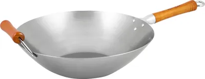 Produktbild von Ken Hom Excellence, Rund, Wok-/Bratpfanne, Stahl, Holz, Kohlenstoffstahl, 36 cm