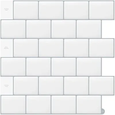 Productafbeelding van PromoHome® Witte tegelstickers - set van 10 voor keuken en badkamer (30,5x30,5 cm)