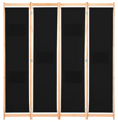 Obrázok produktu pre vidaXL 4-dielna deliaca stena do izby čierna 160 x 170 x 4 cm Látka