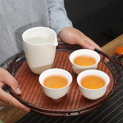 Produktbild von Weißer Keramik-Teeverteiler, hitzebeständige Teetasse für losen Tee, Teegeschirr für Haushalt, Büro und Zuhause