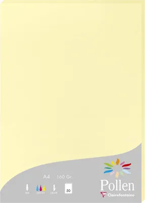 Produktbild von Clairefontaine Papier A4 Pollen 160g kanariengelb 50Bl