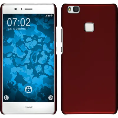 Produktbild von PhoneNatic Case kompatibel mit Huawei P9 Lite - Hülle rot gummiert Hard-case + 2 Schutzfolien