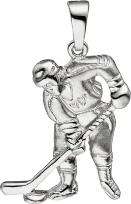Produktbild von JOBO Anhänger Eishockeyspieler Eishockey 925 Silber matt mattiert Silberanhänger