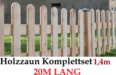 Produktbild von Gartenzaun 140cm  x 20m Sibirische Lärche Muster Zaun-Set