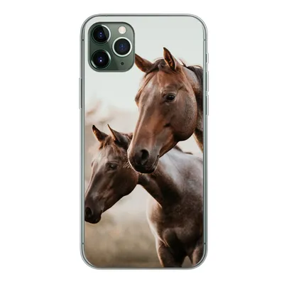 Produktbild von MuchoWow® Handyhülle Schutzhülle Hülle für iPhone 11 Pro Max Pferde - Natur - Braun Silikon Softcase Handy Hülle - Schutz