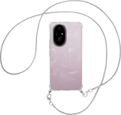 Produktbild von Handykette Backcover-Schutzhülle mit Band (Metall silberfarben) für Honor 200 - silberfarbene Snake-Kette