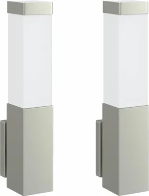 Obrázok produktu pre vidaXL Vonkajšie nástenné svietidlo 2 ks strieborné 10,5 x 6 x 33 cm