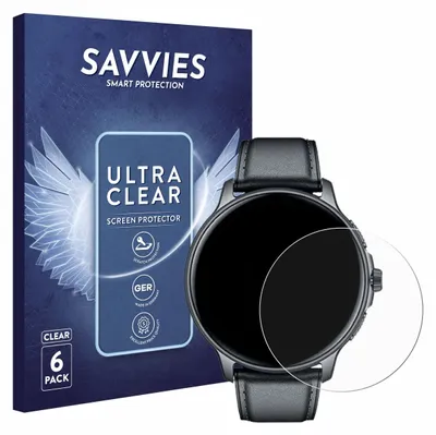 Produktbild von 6x Für TAOLOON Smartwatch 1.43" Schutzfolie Savvies Displayschutz Display Schutz Folie Klar Transparent