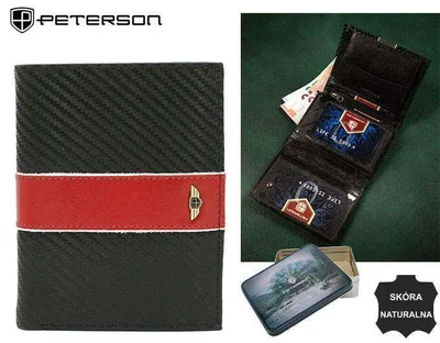 Obrázek produktu pro Peterson pánská kožená peněženka RFID černá 12,5x10 cm