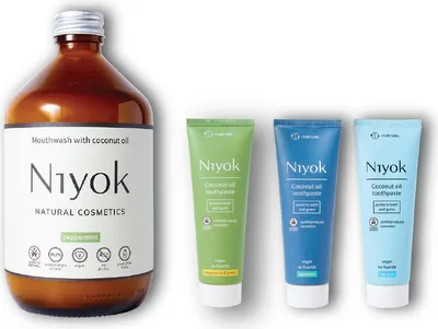 Produktbild von Niyok Kokosöl Mundwasser & Zahnpasta | Bundles mit Pfefferminzgeschmack